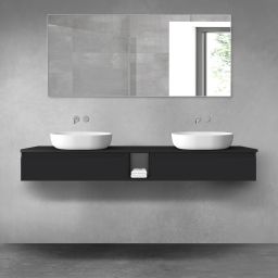 Oltens Vernal zestaw mebli łazienkowych 180 cm z blatem czarny mat 68649300