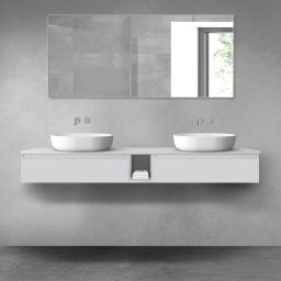 Oltens Vernal zestaw mebli łazienkowych 180 cm z blatem szary mat 68649700