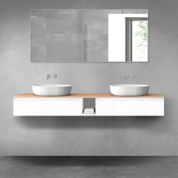 Oltens Vernal zestaw mebli łazienkowych 180 cm z blatem biały połysk/dąb 68650000