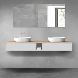 Oltens Vernal zestaw mebli łazienkowych 180 cm z blatem szary mat/dąb 68650700