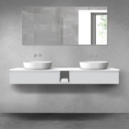 Oltens Vernal zestaw mebli łazienkowych 180 cm z blatem szary mat/biały połysk 68651700