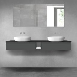 Oltens Vernal zestaw mebli łazienkowych 180 cm z blatem grafit mat/czarny mat 68652400