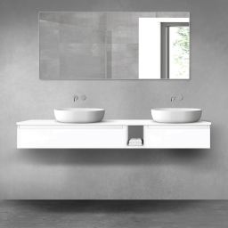 Oltens Vernal zestaw mebli łazienkowych 180 cm z blatem biały połysk 68657000
