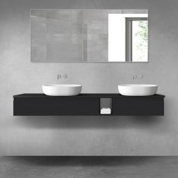 Oltens Vernal zestaw mebli łazienkowych 180 cm z blatem czarny mat 68657300