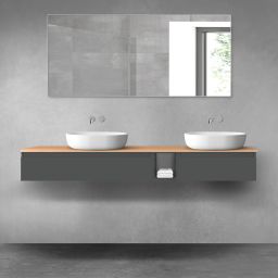 Oltens Vernal zestaw mebli łazienkowych 180 cm z blatem grafit mat/dąb 68658400