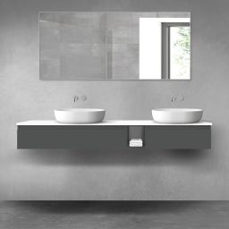 Oltens Vernal zestaw mebli łazienkowych 180 cm z blatem grafit mat/biały połysk 68659400