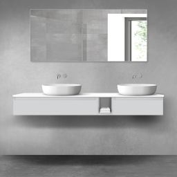 Oltens Vernal zestaw mebli łazienkowych 180 cm z blatem szary mat/biały połysk 68659700