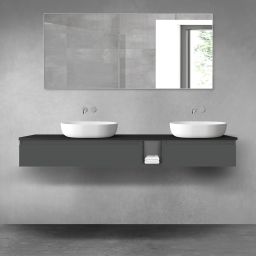 Oltens Vernal zestaw mebli łazienkowych 180 cm z blatem grafit mat/czarny mat 68660400