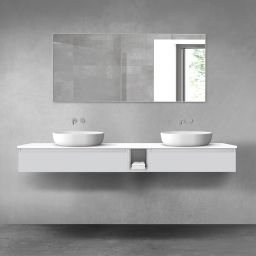 Oltens Vernal zestaw mebli łazienkowych 200 cm z blatem szary mat/biały połysk 68663700