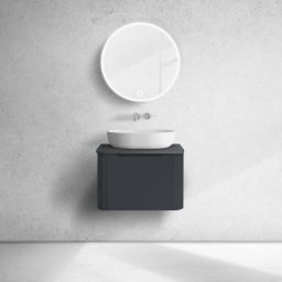 Oltens Hamnes szafka 60 cm podumywalkowa wisząca z blatem czarny mat 68665300