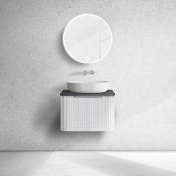 Oltens Hamnes szafka 60 cm podumywalkowa wisząca z blatem biały mat/czarny mat 68666000