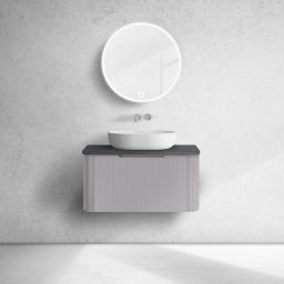 Oltens Hamnes szafka 80 cm podumywalkowa wisząca z blatem kaszmir/czarny mat 68671900