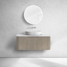 Oltens Hamnes szafka 100 cm podumywalkowa wisząca z blatem dąb/biały mat 68674060