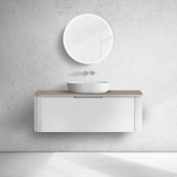 Oltens Hamnes szafka 120 cm podumywalkowa wisząca z blatem biały mat/dąb 68680000