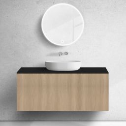 Zestaw Oltens Lun szafka podumywalkowa 120 cm z blatem dąb/czarny mat 68682060