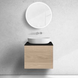 Zestaw Oltens Lun szafka podumywalkowa 60 cm z blatem dąb/czarny mat 68683060