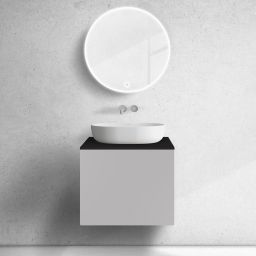 Zestaw Oltens Lun szafka podumywalkowa 60 cm z blatem kaszmir/czarny mat 68683900