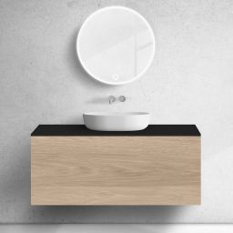 Zestaw Oltens Lun szafka podumywalkowa 120 cm z blatem dąb/czarny mat 68686060