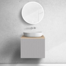 Zestaw Oltens Lun szafka podumywalkowa 60 cm z blatem kaszmir/dąb 68687900