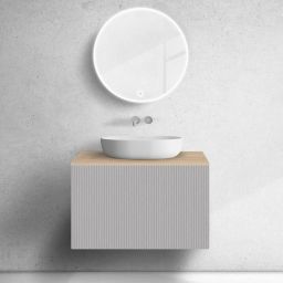 Zestaw Oltens Lun szafka podumywalkowa 80 cm z blatem kaszmir/dąb 68688900