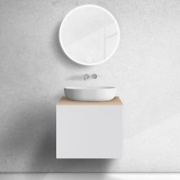 Zestaw Oltens Lun szafka podumywalkowa 60 cmz blatem biały mat/dąb 68691000