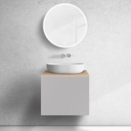 Zestaw Oltens Lun szafka podumywalkowa 60 cm z blatem kaszmir/dąb 68691900