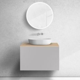 Zestaw Oltens Lun szafka podumywalkowa 80 cm z blatem kaszmir/dąb 68692900