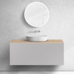 Zestaw Oltens Lun szafka podumywalkowa 120 cm z blatem kaszmir/dąb 68694900