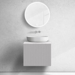 Zestaw Oltens Lun szafka podumywalkowa 60 cm wisząca z blatem Tera kaszmir/jasny marmur 68698900