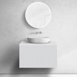 Zestaw Oltens Lun szafka podumywalkowa 80 cm z blatem biały mat 68731000