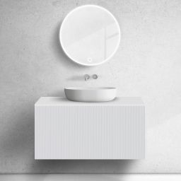 Zestaw Oltens Lun szafka podumywalkowa 100 cm z blatem biały mat 68732000