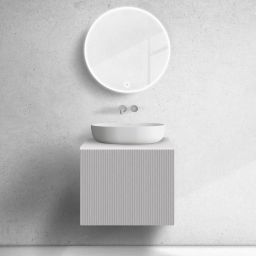 Zestaw Oltens Lun szafka podumywalkowa 60 cm z blatem kaszmir/biały mat 68738900