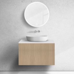 Zestaw Oltens Lun szafka podumywalkowa 80 cm z blatem dąb/biały mat 68739060