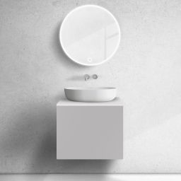 Zestaw Oltens Lun szafka podumywalkowa 60 cm z blatem kaszmir/biały mat 68742900