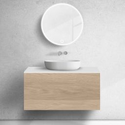 Zestaw Oltens Lun szafka podumywalkowa 100 cm z blatem dąb/biały mat  68744060