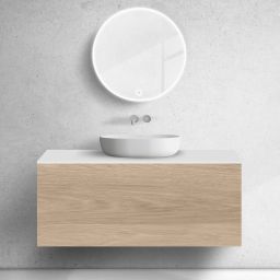 Zestaw Oltens Lun szafka podumywalkowa 120 cm z blatem dąb/biały mat 68745060