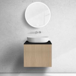 Zestaw Oltens Lun szafka podumywalkowa 60 cm z blatem dąb/czarny mat 68746060