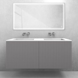 Zestaw Oltens Lun szafka podumywalkowa 120 cm z umywalką Stila LavaForm kaszmir/biały mat 68757900