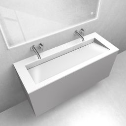 Zestaw Oltens Lun szafka podumywalkowa 120 cm z umywalką Stila LavaForm kaszmir/biały połysk 68764900