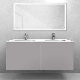 Zestaw Oltens Lun szafka podumywalkowa 120 cm z umywalką Stila LavaForm kaszmir/biały połysk 68766900