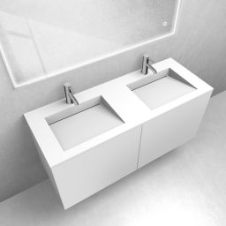 Zestaw Oltens Lun szafka podumywalkowa 120 cm z umywalką Stila LavaForm biały mat 68767000