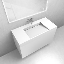 Zestaw Oltens Lun szafka podumywalkowa 100 cm z umywalką Stila LavaForm biały mat 68801000
