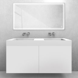 Zestaw Oltens Lun szafka podumywalkowa 120 cm z umywalką Stila LavaForm biały mat 68803000