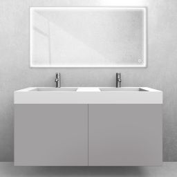 Zestaw Oltens Lun szafka podumywalkowa 120 cm z umywalką Stila LavaForm kaszmir/biały mat 68803900