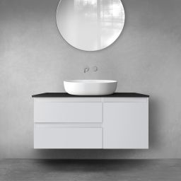 Oltens Vernal zestaw mebli łazienkowych 100 cm z blatem szary mat/czarny mat 68205700