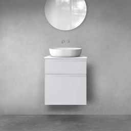 Oltens Vernal zestaw mebli łazienkowych 60 cm z blatem szary mat/biały połysk 68226700