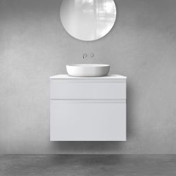 Oltens Vernal zestaw mebli łazienkowych 80 cm z blatem szary mat/biały połysk 68227700