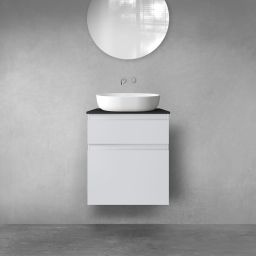 Oltens Vernal zestaw mebli łazienkowych 60 cm z blatem szary mat/czarny mat 68230700