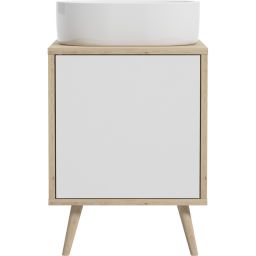 Oltens Hedvig szafka 50 cm podumywalkowa wisząca biały połysk/dąb nova 60202060