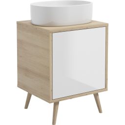 Oltens Hedvig szafka 50 cm podumywalkowa wisząca biały połysk/dąb nova 60202060